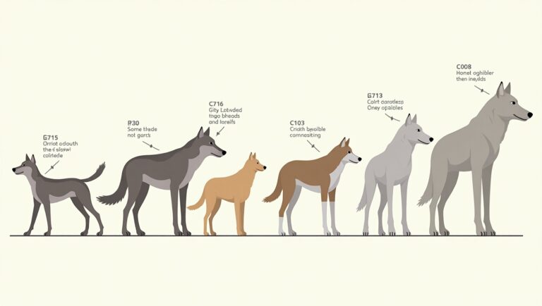 An ancient wolf transitioning into a modern dog, symbolizing the evolutionary journey from wild predator to domesticated companion.