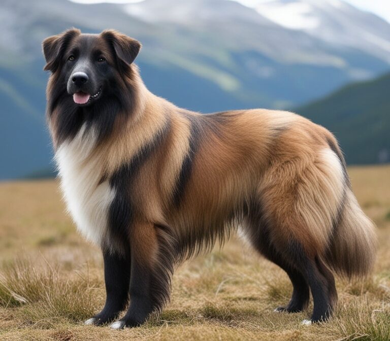 Bergamasco Shepherd Dog standing outdoors with its unique flocked coat