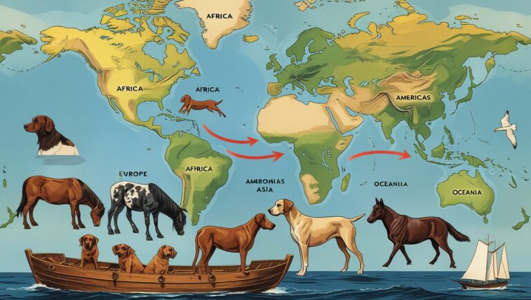 Historical animal breeds transported by ships and settlers during colonization