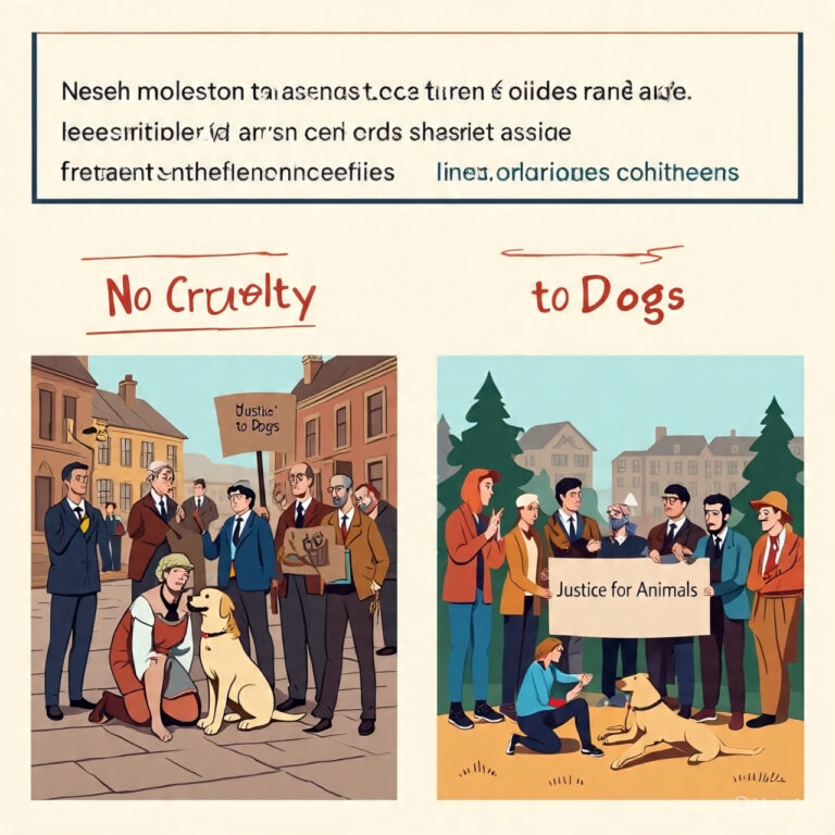 Timeline showing key milestones in dog rights movements and animal welfare history from the 19th century to modern advocacy
