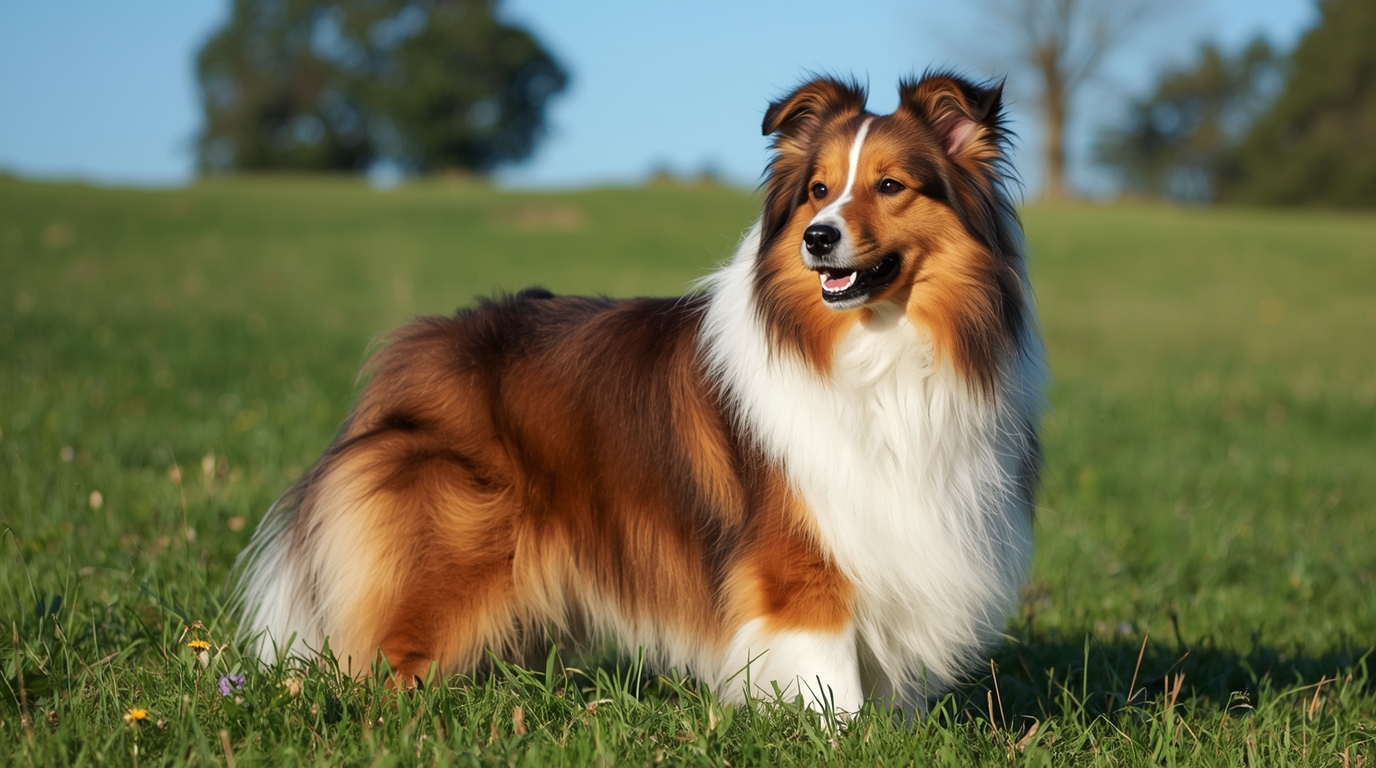 Shetland Sheepdog also known as Sheltie, small herding dog with long double coat and intelligent temperament
